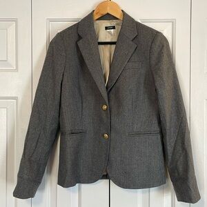 J Crew Classic Gold Buttons Wool Blazer